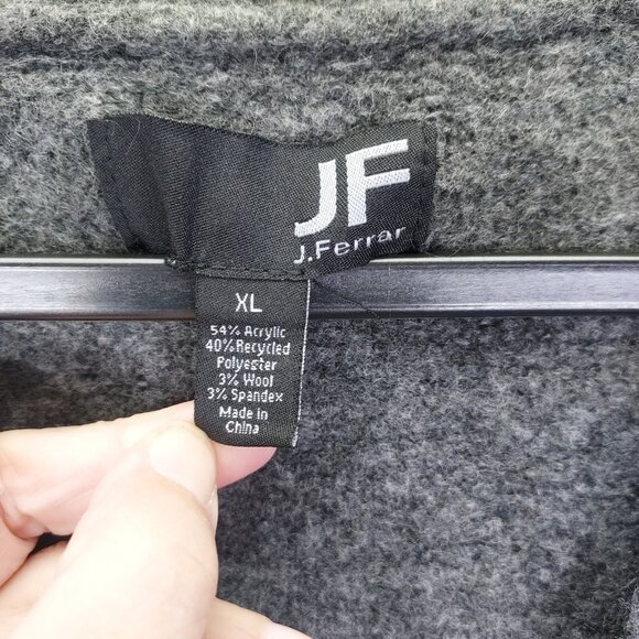 J Ferrar Cardigan Men's XL Button Front Sweater Wool Recycled Polyester Grey - Picture 4 of 10